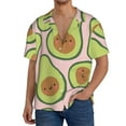 thumbnail image 3 of Xecao offers the Cute Avocado for Men's Casual Short-sleeved Shirt, a button-up collared shirt with a pocket, perfect for beach vacations and yacht travel in the X-Large size., 3 of 7
