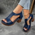 thumbnail image 3 of Dakaela Women's Orthopedic Sandals Chunky Heel T Strap Summer Dressy Pumps Comfort Walking Slip on Shoes, 3 of 8