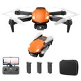 thumbnail image 1 of RC Quadcopter Dual Camera RC Aircraft One-button Takeoff (3Battery GL Orange) Ndcxsfigh libre de BPA, 1 of 9