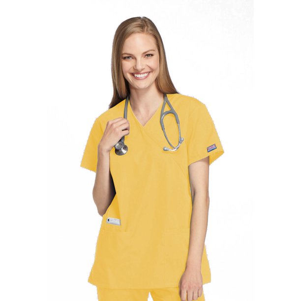 Cherokee Cherokee Workwear Women Scrubs Top, Mock Wrap Tunic, Plus