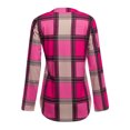 thumbnail image 5 of Okbop Peplum Tops for Women,Fashion Plaid Print Long Sleeve Breathable V-Neck Shirt Tops Work Blouse Neon Shirts for Women, 5 of 6