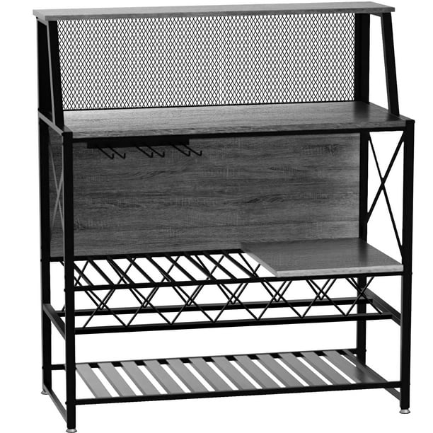 VEVOR Wine Rack Home Bar Table, Industrial Liquor Storage with