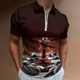 thumbnail image 2 of Chess Red Queen Men Zipper T-shirt Summer Casual Short Sleeve T-shirt Top, 2 of 7