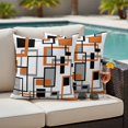 thumbnail image 2 of Outdoor Pillow Cover Modern Geometric Abstract Set of 2 Waterproof Throw Pillowcases Mid Century Orange Decorative Patio Furniture Pillows for Couch Garden Indoor & Outdoor Use, 2 of 9