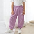 thumbnail image 5 of SROBPTY Kids Summer Pants Solid Mid-High Waist Breathable Loose Trousers for Casual Use 5-16 Years, 5 of 5