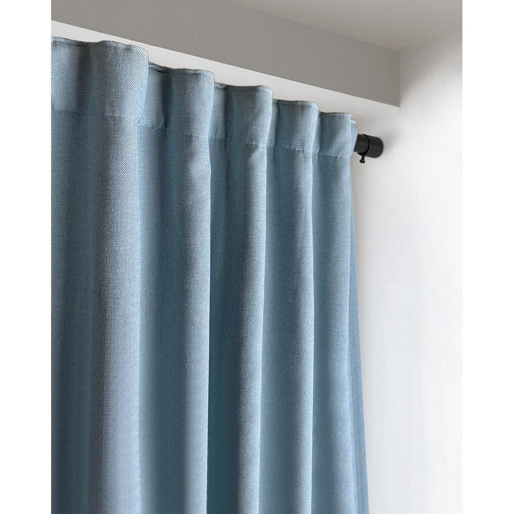 1" dia. Drapery Single Condo Curtain Rod Set _Matte Black Black - 36"-72"