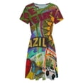 thumbnail image 4 of Rio De Janeiro Brazil Impanema Copacabana Dress Fashion Beach Short Sleeve Dresses Female Party Printed Sundress, 4 of 7