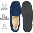thumbnail image 3 of Alpine Swiss Moccasin Slipper Genuine Suede and Faux Shearling Lining, Navy, Men, 3 of 7
