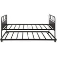 thumbnail image 4 of Harper & Bright Designs Twin Size Metal Daybed Platform Bed Frame with Trundle, Black, 4 of 6