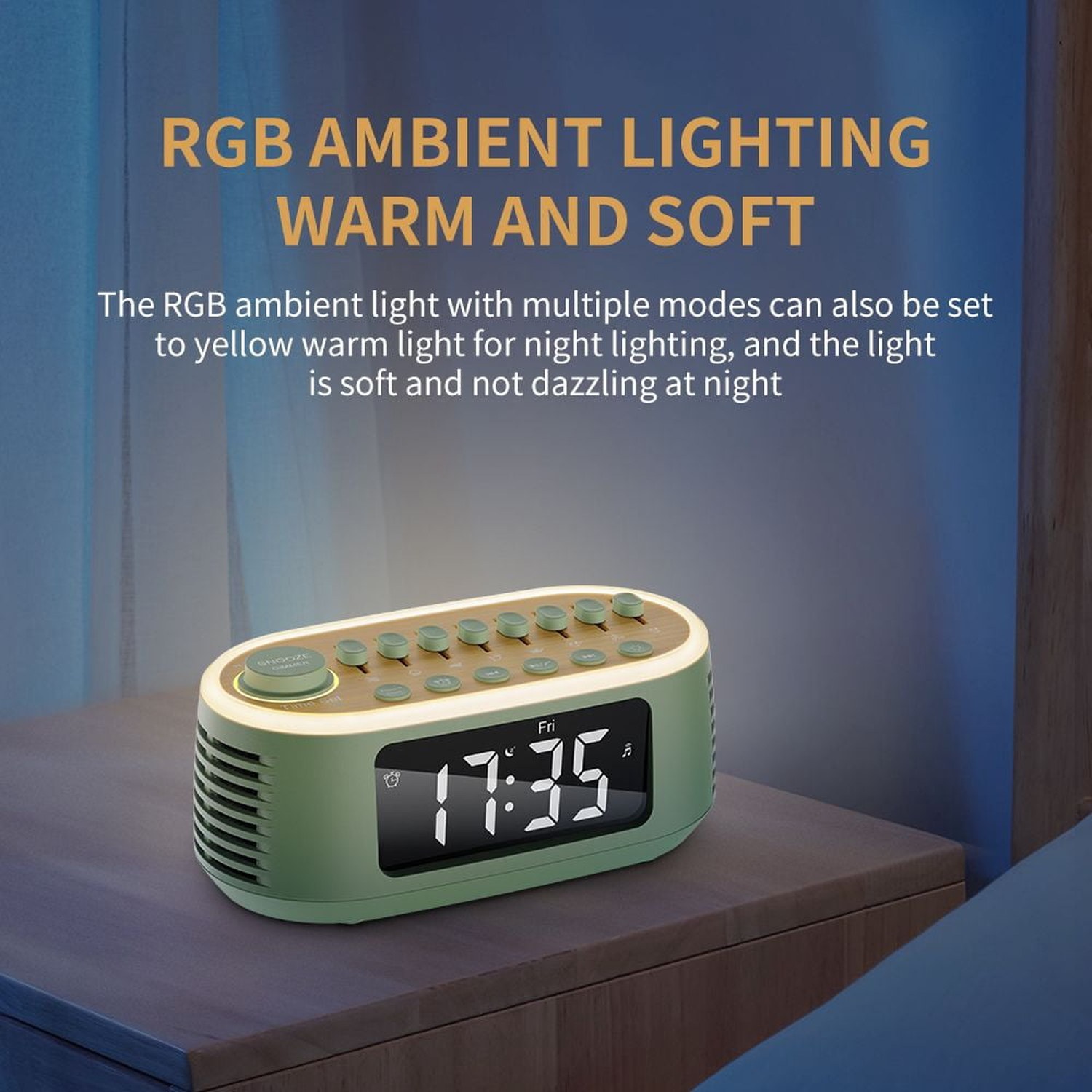 T13 White Noise Machine Bluetooth Speaker, Digital Alarm Clock Sleep Timer with LED Display RGB Night Light, Soothing Natural Sleeping Sound Machine for Baby, Kids, Adults, Bedrooms (Black)