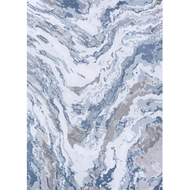 Couristan 51610505022710U 2 ft. 2 in. x 7 ft. 10 in. Serenity Abstract Marble Power Loomed Rectangle Runner Rug - Gray & Opal