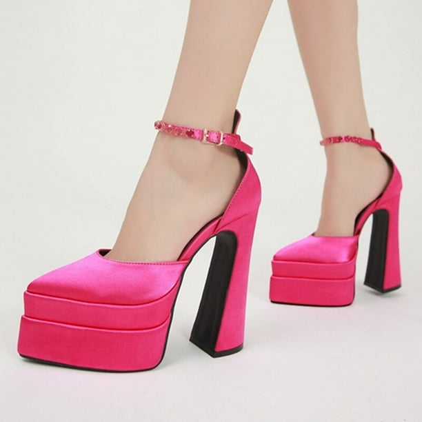 Nueva marca de sandalias de mujer, zapatos de verano, zapatos sexis de tacón alto grueso con plataforma, vestido negro, rojo y amarillo, zapatos de fiesta para boda, zapatos de tacón para mujer Deng Xun unisex