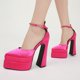 thumbnail image 1 of Nueva marca de sandalias de mujer, zapatos de verano, zapatos sexis de tacón alto grueso con plataforma, vestido negro, rojo y amarillo, zapatos de fiesta para boda, zapatos de tacón para mujer Deng Xun unisex, 1 of 2