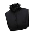 thumbnail image 3 of Corbatas desmontables, cuello simulado, elegante cuello con volantes, media camisa, blusa, corbatas es, corbatas falsas para suéter, camiseta, Negro, 3 of 8