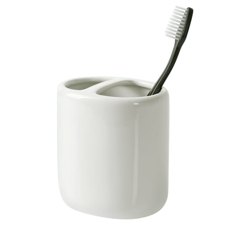 Mainstays Basic Ceramic Toothbrush Holder Arctic White 