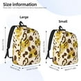 thumbnail image 4 of XMXT Backpack for School Work, Yellow Creative Leopard Canvas Bookbag Travel Bag for Women Men, S, 4 of 7