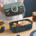 thumbnail image 1 of 2 Compartments Bento Lunch Box Leak Proof Food Storage Container for Office School Daily Use, 1 of 4