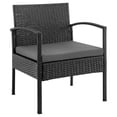 thumbnail image 5 of Manhattan Comfort Noli 4-Piece Rattan Patio Conversation Set in Gray, 5 of 5