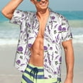 thumbnail image 4 of Cauagu Lavender Flowers Print Hawaiian Shirt for Men,Casual Short Sleeve Button Down Shirts Summer Beach Men's Regular-Fit Short-Sleeve Print Shirt -Medium, 4 of 6