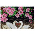thumbnail image 1 of Rug Making Latch Hooking Kit | Two Swans Lake (5 sizes available), 1 of 9