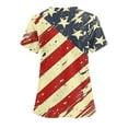 thumbnail image 5 of Usa Flag Scrub Tops,Cadancy Plus Size Nurse Uniforms for Women Summer Sexy,Short Sleeve Ribbed Blouses Cotton,Red Shirts Y2K V Neck,Patriotic Memorial Day,De Mujer Para Discontinued Sale Items S, 5 of 6