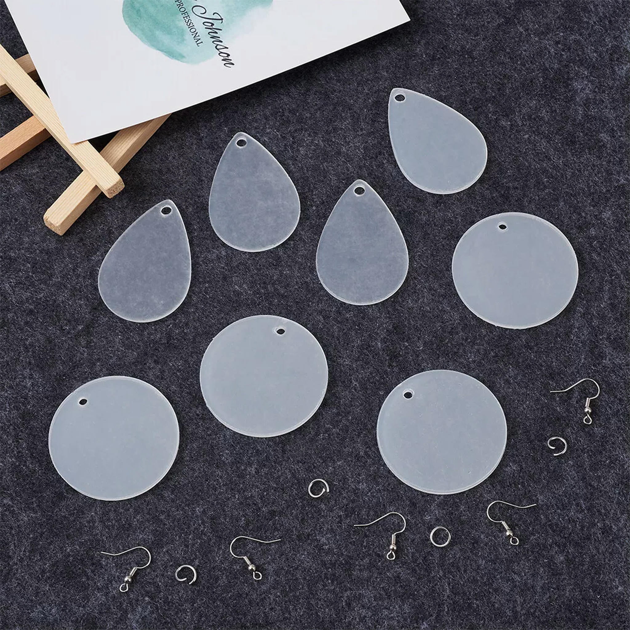 U8MO 1 Set DIY Dangle Earring Making With 48x Pendants 60xJump Rings 60xEarring Hooks