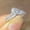 Q662 White Gold Color, variant on Zircon Ring For Women Irregular Row Copper Crown Geometric Sparkling Statement Jewelry Gift For Engagement Day