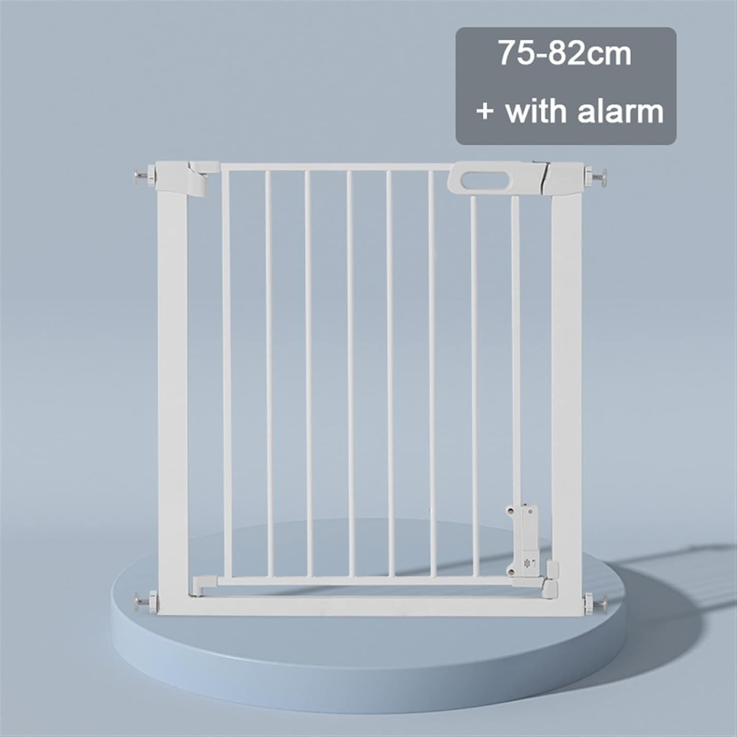 Gamvdout Stair Gate for Dogs, Wide 75-82Cm Metal Safety Gate, Tall 76Cm Pet Fence, for Doorways Hallways/White/Upgrade