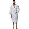 thumbnail image 4 of Waffle Hooded Long Robe Square Pattern White, 4 of 6