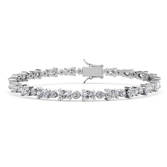 Cate & Chloe Katelynn 18k White Gold Plated Tennis Bracelet with Simulated Diamond Crystals for Women