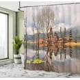 thumbnail image 5 of Ambesonne Landscape Shower Curtain, Tamblingan Bali Lake, 69"Wx70"L, Brown and Grey, 5 of 5