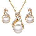 thumbnail image 1 of Ensemble Collier & Pendentif de Classification des Produits pour Femmes Collier Pendentif Perle Réglable et Boucles d'Oreilles Pendantes Perle avec Finition en Argent pour Cadeau de la Saint-Valentin, 1 of 3