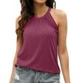 thumbnail image 4 of Sngxgn Womens Sleeveless Tank Tops Layering Tanks Undershirt Tank Top(Purple,S), 4 of 8