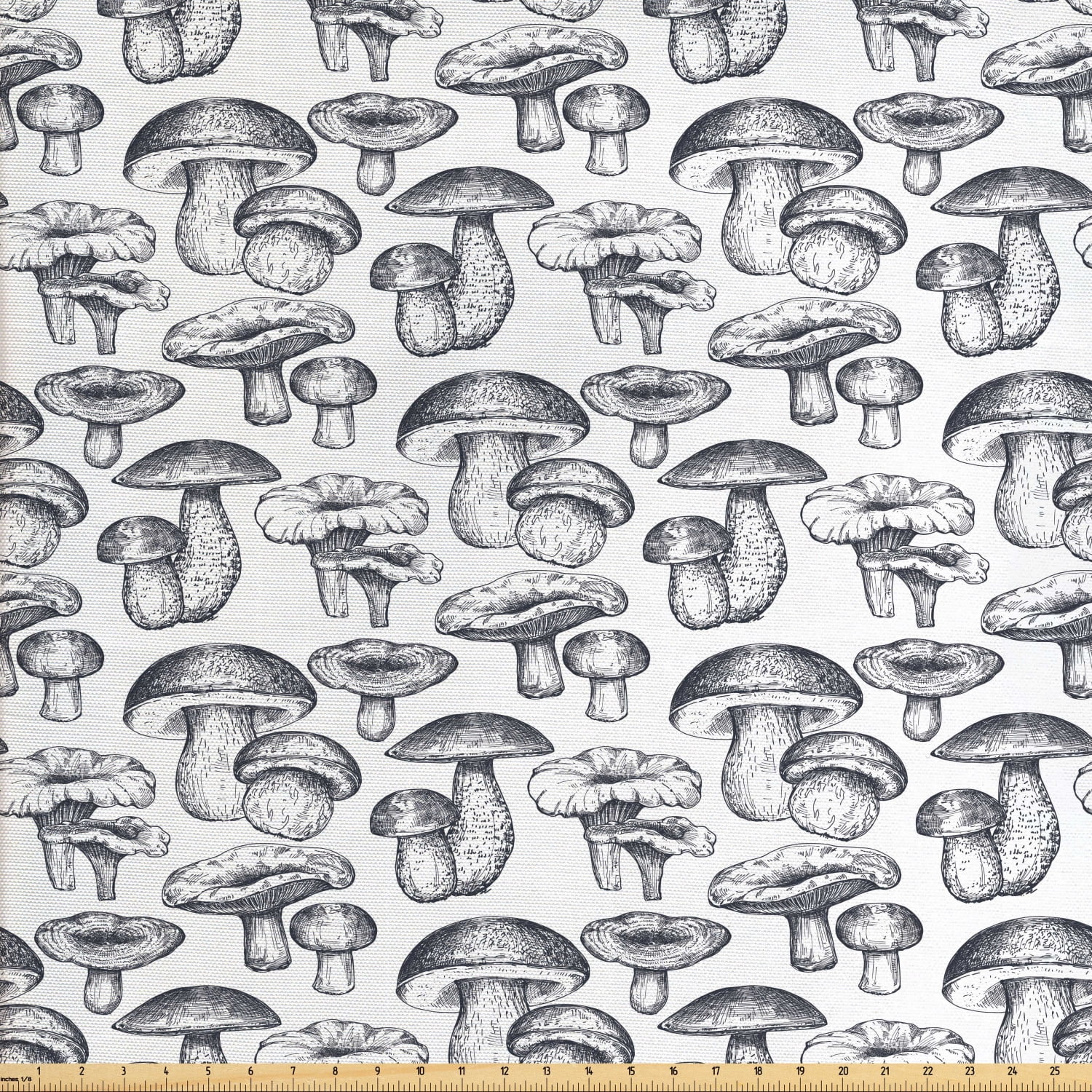 Mushroom Fabric by the Yard Upholstery Fabric for Dining Chairs Home