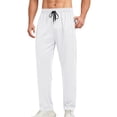 thumbnail image 6 of Zysthvn Straight Leg Mens Athletic Pants Fall Workout Mens Trousers Drawstring Elastic Waist with Pockets Solid Quick Dry Pants, 6 of 9