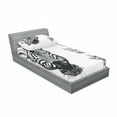 thumbnail image 3 of Ambesonne Animal Fitted Sheet & Pillow Sham Set, Savannah Wildlife Sketch, Queen, White and Black, 3 of 3