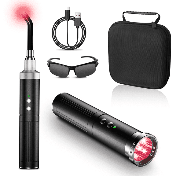 Light Therapy Device for Cold Sores & Muscle Pain, Infrared Light Treatment for Lips, Joints, Face with Removable Tips