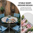 thumbnail image 5 of Birds Floral Fitted Tablecloth with Elastic Edged, Round Table Cloth for Dining Table, Farmhouse Country Pink Flower Leaf Grey Plaid Waterproof Oil Proof Table Cover for Indoor Outdoor 45"-54", 5 of 8