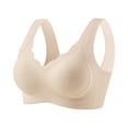 thumbnail image 2 of Womens Seamless Wireless Bra, Wide Strap V-Neck Breathable Casual Comfortable Smoothing Shaping Brassiere Beige XXL, 2 of 5