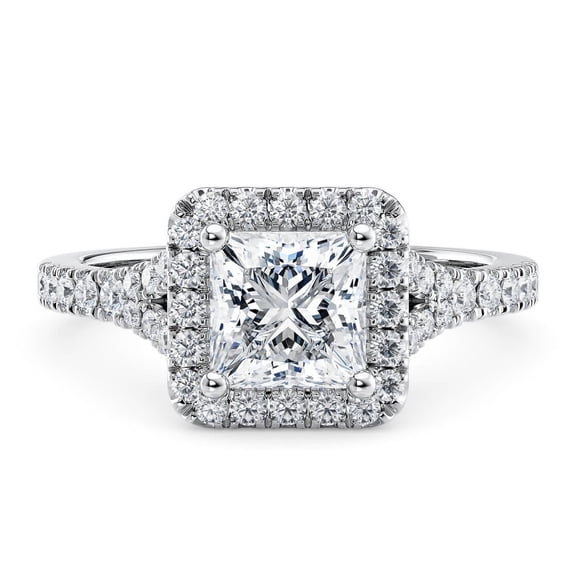 Vintage-Inspired 1.5 Ct Princess Cut Moissanite Engagement Ring in 925 Sterling Silver