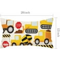 thumbnail image 5 of Throw Pillow Covers Cartoon Construction Crew Vehicles Truck Chevron Sign Equipment Cushion Pillow Case Home Decor Pillowcase 12x20 Inches, 5 of 6