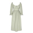 thumbnail image 4 of Gspmoly Robe pour Femmes, Robe Longue Décontractée d'Été à Manches Courtes avec Col en V pour Femmes, Robes de Soirée pour Femmes jusqu'à 60 % de Rabais, 4 of 5