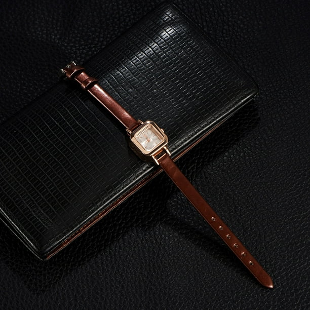 Reloj De Cuarzo, Correa De PU Reloj Analógico Caja De Metal Hebilla Para Oficina Viajes Citas Viajes Para Unisex