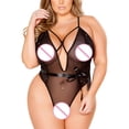 thumbnail image 2 of Gibobby Lencería de encaje Día de San Valentín Plus Girl Lingerie Corset Mujer Encaje Tamaño Sexy Ropa interior de una pieza Pijamas Íntimos(Negro, 3XL), 2 of 4