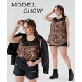 thumbnail image 2 of TIYOMI Ladies Plus Size 4X Tank Tops Leopard Crewneck Tunices Lace Stitching Shirts Summer Blouses 4XL 24W 26W, 2 of 4