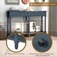 thumbnail image 5 of 58" Wood Console Table, Narrow Sofa Table with 2 Storage Drawers and Bottom Shelf, Vintage 2-Tier Entryway Table for Living Room Bedroom Hallway (Antique Navy), 5 of 9