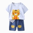 thumbnail image 2 of Gerichy Infant Toddler Baby Boy Summer Clothes 3 6 12 18 24 Months 2T 3T 4T 5T Boys Outfits 6Pcs Short Sleeve Airplane Striped Top and Shorts Set Casual, 2 of 7