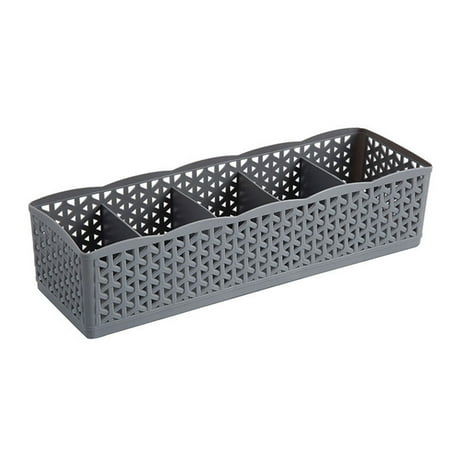 

Plastic Divided Storage Organizer Box Environmentally Friendly Bins for Hair Ties Belts Underwear Socks Bras
