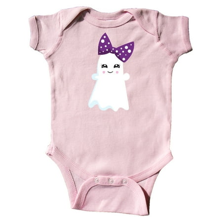 

Inktastic Little Ghost Cute Ghost Ribbon Halloween Gift Baby Girl Bodysuit