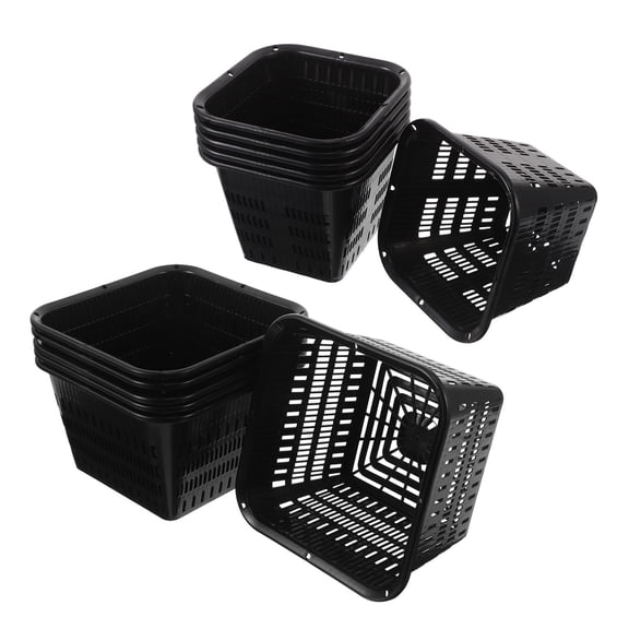 Mobestech 12pcs Plastic Pots For Plants Black Moisture Management Design For Outdoor Use